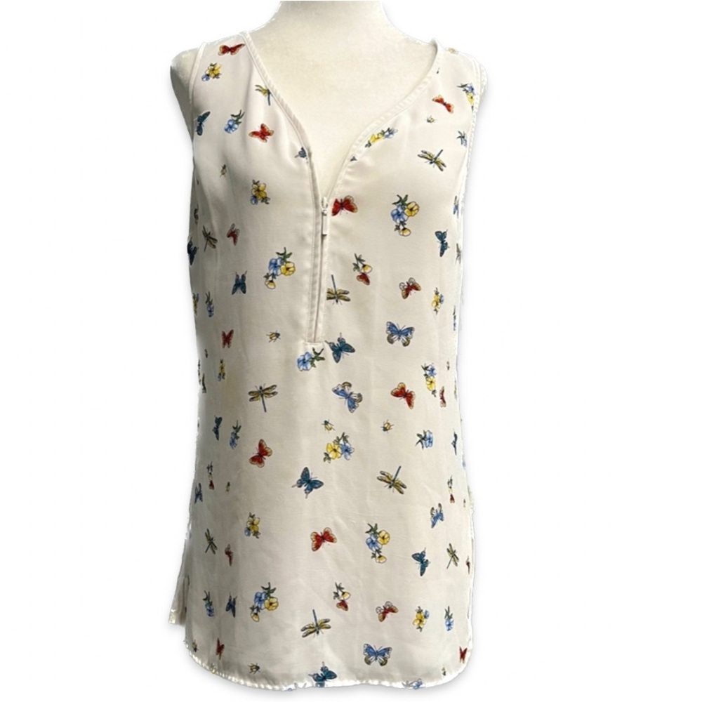Thyme XS Sleeveless Zipper Butterfly 🦋 Top